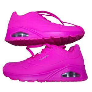 Skechers Womens Hot Pink Sneakers Size 8 Air-Cooled Memory Foam Athletic Shoes.